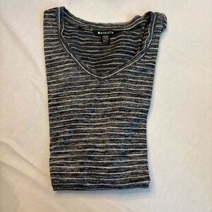 Athleta Black and Gray Striped Top